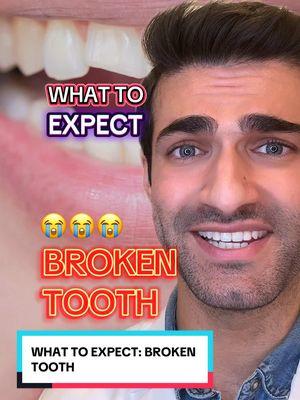 BROKEN TOOTH!? 🦷 Here is what to expect! #compositefilling #veneer #dentalfilling #rootcanal #DentistTok #cosmeticdentist #brokentooth #toothtrauma #braces #Teethwhitening #PrideTikTok #LearnOnTikTok #APITikTok #greenscreen 