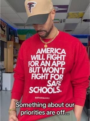 It seems like America is missing the mark on what’s important around here…  Shirt available on my site now! 🔗 alfredslaundry.com 👈🏽 Link in bio #t#teachert#teacherst#teachersoftiktokt#teacherlifet#teachertokt#teachersontiktokf#fypf#fyf#fypシf#fypagef#fyppe#ede#educatione#edutoke#edut#teacherootdo#OOTDo#outfitcheckf#fitcheckteacherfitcheck #tiktokban 