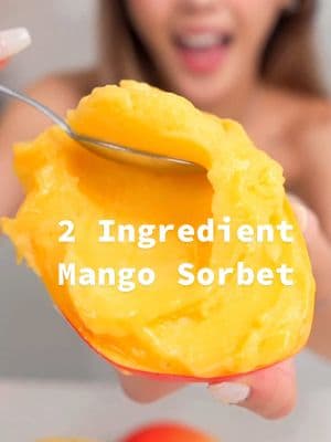 2 INGREDIENT MANGO SORBET 🥭 tell me an easier way to make sorbet #shorts #Recipe #dessert #mango #hack #bakinghack #fruit #asian 