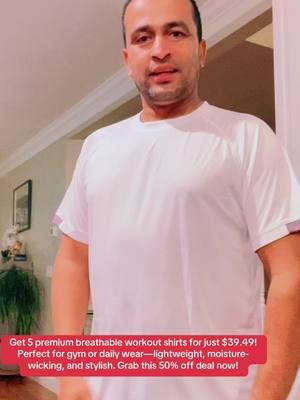 #LUWELL #superdeal #bestdeals Get 5 premium breathable workout shirts for just $39.49! Perfect for gym or daily wear—lightweight, moisture-wicking, and stylish. Grab this 50% off deal now!