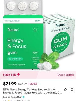 #NEW Neuro Energy Caffeine Nootropics for Energy & Focus - Sugar-Free with L-theanine, C...#holidaysales#tiktokshopfindsthehaul#TikTokShop#NewYearNewAura.