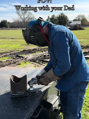 Almost a good job 🙄 #relatable #workingwithdad #funny #welder #childhood #memories #bluecollar #ranchlife #farmlife #fyp 