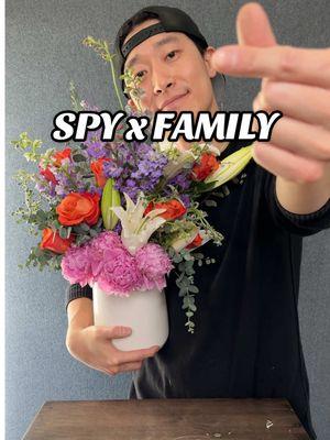 Spy x family inspired flower arrangement for my girl #anime #spyxfamily #flowers 