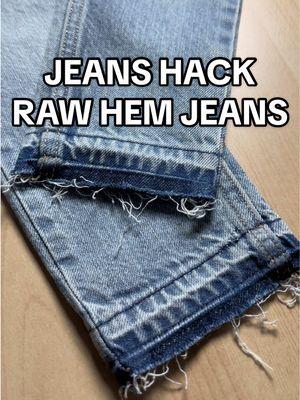 #creatorsearchinsights #jeanshack #rawhem #rawhemjeans #makepantslonger #makejeanslonger #howtomakejeanslonger #jeanstooshort #thriftflip #denimhack #jeanhack #upcycle #upcyclejeans #howtofixjeans #nosew #diyjeans #distressedjeans #toddlerclothing #kidsclothing