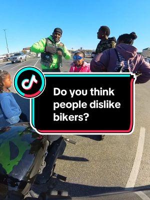 Griffith says:  “Some car drivers get stressed from traffic. They need to reach locations fast but are unable to due to the dimensions of their vehicle. When they see a Bike pass between cars it can heighten that stress level because they feel powerless. Bikes are hard to see when they are driving straight towards you. Due to how thin bikes are compared to 4 wheeled vehicles. Due to this reason, a lot of people get scares when a bike approaches them sooner than they expected, and the knee-jerk reaction they get is to think the rider is driving recklessly by speeding. Motorcycles are cool and there's a sense of danger. They are lustful and attractive to many people, but some can't overlook the associated dangers enough to buy one themselves, so instead they envy. Some people lose loved ones who were riding motorcycles, and that's a different kind of hate, one we can't fight. Until they overcome that loss, there is nothing we can say or do. Then there are of course those reckless drivers, the ones we typically call squids that only enhance the negative feelings I just mentioned” Personally I ride within my comfort. I may take more risk on occasion or I may just chill and cruise but no matter how I am riding I try to remain calm, focused and reactive to avoid any situations I wouldn’t find ideal. Not everyone will approve of my antics but I don’t take their disapproval or frustration to heart. I excercise caution and use descalation skills to prevent any issues with potential road ragers who may be set off by my presence or actions. I’m not interested in waging war against Cagers while I’m sharing the road with them. Neither of us owns the road and I am  more than happy to share it. Ride Your Ride and pay close attention to people around you. RIDE SAFE ✌🏿 #rideyourride #ridesafe #2up #moto #motorcycle #tiktokviral #tiktokbikers #tiktokbikelife #bikers #biker #bike #biker #bikersforbikers #bikers4bikers #bikerforbiker #biker4biker