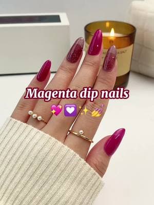 💖Elegant magenta dip nails ✨Don’t forget to use our cuticle oil after finishing your perfect nails  #azurebeauty #azurebeautynails #azurebeautydippowder #dippowder #dippowdernails #dipnailstutorial #dipnail #nails #nailart #nailsoftiktok #diynails #athomenails #magentanails 