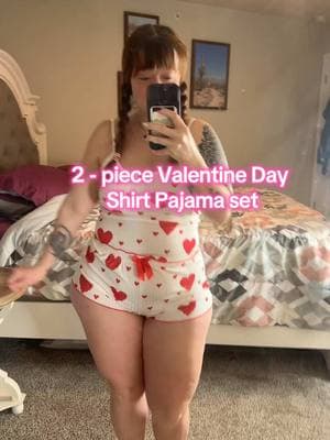 Cute heart shape pjs! Perfect for galentines day ♥️  #galentinesday #womenspjs #pajama #affordablefashion #ttsdelightnow #giftguide #tiktokshopnewarrivals #tiktokshopcreatorpicks #spotlightfinds #TikTokShop #ValentinesDay 