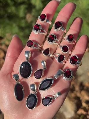 Sterling Silver Garnet Jewlery💋The January Birthstone 🌹 #crystals #garnetjewlery  #garnet #garnetpendants #garnetrings #garnetring #jewelry #pendants #stonejewelry #crystaljewelry #sterlingsilverjewelry #wholesalebusiness #wholesale #crystalwholesale #crystalwholesaler #rocks #crystalbusiness #fossils  #minerals #gemstone #gemstones #minerals #witchesootiftiktk #witchythings  #agta #silversmith #SmallBusiness #crystaltok #fyp 