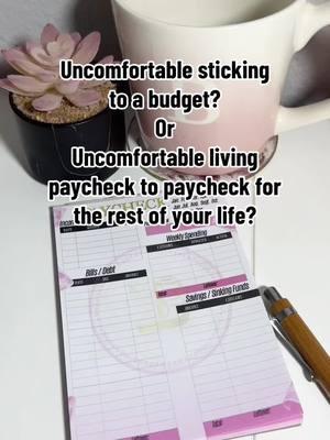 Comment PAD if you are ready for real financial change and to get yourself out of the paycheck to paycheck cycle.  The discomfort of sticking to a budget can feel suffocating at times, but let me ask you this: which discomfort would you rather live with?  The temporary challenge of limiting your spending, or the lifetime struggle of living paycheck to paycheck, always feeling one crisis away from financial disaster?" It’s easy to resist change and hold onto old habits that feel comfortable in the moment. But comfort doesn’t lead to progress.  Real growth happens when we push through the discomfort, whether it’s saying 'no' to that extra purchase today or setting financial boundaries for a better tomorrow. You are capable of more than surviving—you are capable of thriving. The choice is yours: a little discomfort now for a life of financial freedom and security, or the constant stress of never having enough.  You deserve a future where money doesn’t control you. So, will you choose the hard work of budgeting, or the hard life of living paycheck to paycheck? Comment PAD if you are ready for real financial change and to get yourself out of the paycheck to paycheck cycle.  #paycheckbudget #paycheckbreakdown #howtobudget #paychecktopaycheck #budgetingforbeginners #moneycoachforwomen #moneymanagement 