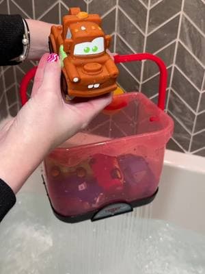 How cute are these Cars bath toys?!🛁🧼🫧 #towmater #lightningmcqueen #disneybathtoys #bathtoys #kortneyandkarlee 