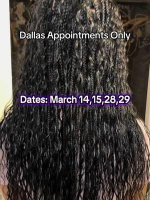 And we are back! Most dates have already been taken up by my returning girlies so don’t wait because these will be gone!  #zeannabraidit #dallastx #DALLAS #bohemianknotlessbraids #dallasbraider #dallasshorthair #boxbraids #dallastx #shorthairbraider #dallas 