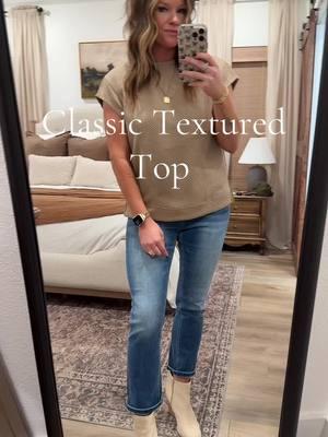 Absolutely obsessed with this top! Such a good look and fit that goes with anything! @shewin_official_us #texturedtop #womensfashion #shewin #TikTokShop #fashionfinds #casuallook #classic 