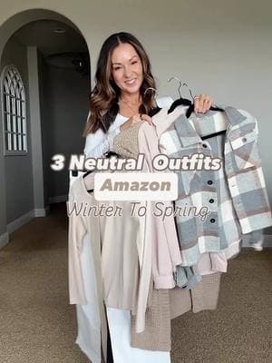 ❄️Winter to spring neutral outfit ideas. 💥Most everything is on sale! 🔗 Link is in the first comment in the comment section OR Click the link in my bio > Shop my Reels & TikToks For reference: I’m 5’1, 109lbs. All Sizing & color details are included in the link. #winteroutfits #Jeansoutfits  #springtransition #petitefashion  #neutraloutfit#everydayoutfit #AmazonFashion   #amazonfinds #springfashion 