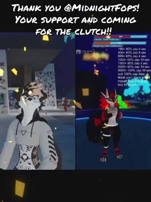 MidnightFops, thank you for the incredible support and clutch in the challange last night! @MidnightFops #livegift #travelintheus #furrylive #furrytiktok #furry #furries