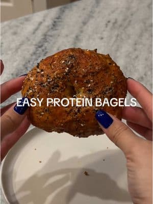 Replying to @Karan | Daily Dadventures these are so easy and I love making just a single serving!!  Recipe: 1/2 cup flour 1/2 plain Greek yogurt 1/2 tsp baking powder  Pinch of salt  Combine ingredients - form it into a bagel shape. (Your mixture will be sticky but that's ok!) Top w an egg wash if you want (I like it cause it makes it a great crispy texture!) & whatever toppings you like. I did cheddar cheese & EBTB seasoning!  Air fry at 350 for 15 min. Let it rest for like 10-15 before cutting.  #proteinbagels #simplerecipes #breakfastideas #EasyRecipes #airfryerrecipes #EasyRecipe #highproteinbagels #healthyrecipes 