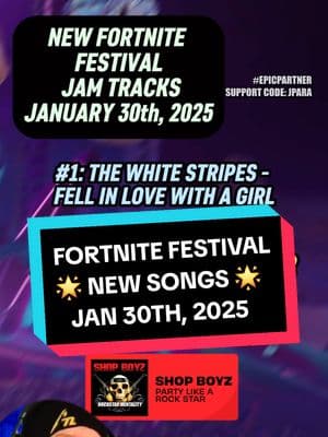 Perhaps the first Festival song missing an instrument? Another three song week #fortnitefestival #thewhitestripes #jenniferlopez 