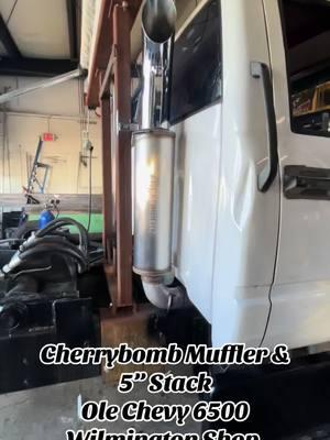 We did a Cherrybomb Muffler & 5” Stack on the Chevy 6500 at our Wilmington Shop last week..  #henrysmufflershop #since1998  #customexhaust #mufflershop  #wilmington #wilson #raleigh #nc  #chevy #6500 #diesel #5inch #stack #blacksmoke #coldstart  #chevy6500 #sound #videos  #worktruck #tractor #smokestack 