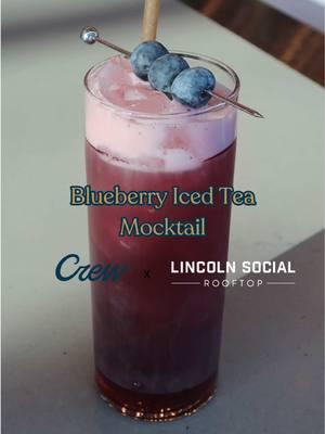 You have to try this blueberry iced tea mocktail during Dry January! 🫐 If you love tea 🫖, this is the perfect drink to satisfy your sweet tooth. Let us know what you think of this fruity recipe if you try it at home! #BlueberryIcedTea #MocktailSeason #CrewCocktails #BlueberryRecipe #DryJanuary #MocktailRecipe @Lincoln Social 