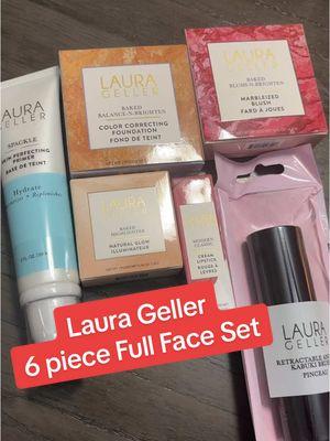 Full face makeup set by Laura Geller. #makeup #MakeupRoutine #fullfacemakeup #laurageller 