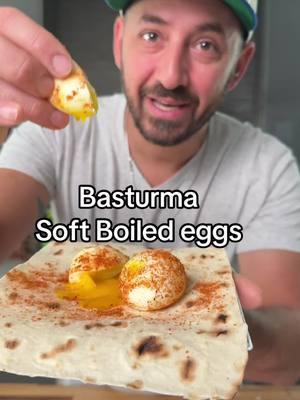 Basturma soft boiled eggs! It's the easiest way to have Basturma and eggs How do you like your eggs cooked? Put eggs in boiling water for 5 1/2 minutes then place them in ice water to stop the cooking. (8 min for a jammy yolk and 10 min for hard boiled) cover it in basturma rub and enjoy! Rubs www.arazada.com or use the link Hats @crownminded  #chefarazada #abowww #basturma #basturmaeggs #softboiledegg #eggs #hardboiledeggs #howto #armenianchef