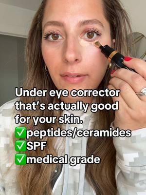 Under eye corrector that’s actually good for your skin! This under eye corrector is packed with ceramides/peptides and spf! It cancels out my dark circles and brightens my under eyes. Perfect for mature skin! It’s also medical grade 🩷  - #drmtlgy #darkcircles #darkciclesundereyes #matureskincare #tiktokshopskincare #drmtlgyluminouseyecorrector 