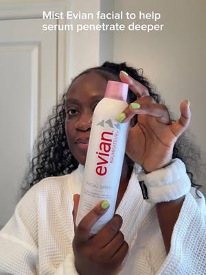 Apply before and after moisturizer to lock in hydration all day. #evianspray #evian #evianfacespray #evianfacialmist #skincareroutine 