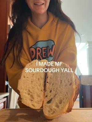 I cant believe I made sourdough bread yall fr! S/O @LexLynne97 for giving me the stepping stone (starter) for my new favorite hobby! #sourdoughbread #sourdoughtok #sourdough #firstsourdoughbread 