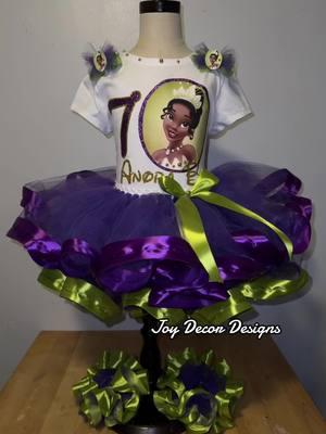 Custom Princess Tiana Ribbon tutu outfit #joydecordesigns #tutu #tutuoutfit #customribbonsocks #customshirts #customskirt #ribbontutu  #customoveralls #customconverse #customdenimjacket #customsocks #customairforceones #customdenimskirt #blackbusiness #fyp #foryourpage #newbornblanketset #pincessandthefrog #pricesstiana