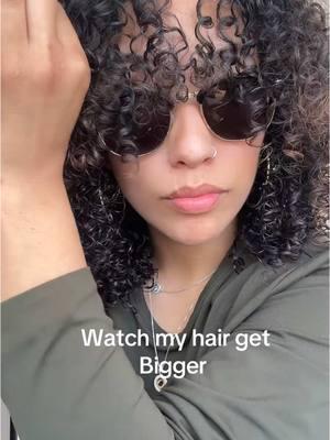 Watch my hair get bigger▶️ #curly #curls #dryness #hairstyles #hair #naturalhaircare #hairtok #curlyhair #trending #beforeandafter 