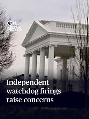 Trump's firing of independent watchdogs raises concerns about government fraud and ethics In another sweeping move of his second term, President Trump fired more than a dozen inspectors general, the non-partisan watchdogs appointed to protect against abuses of power, waste and mismanagement across federal agencies. White House correspondent Laura Barrón-López discussed the impact with Glenn Fine, former inspector general for the Department of Justice. #pbsnews #newshour #pbsnewshour #watchdogs #fruad #ethics #trumpwatchdogs #federalagencies #watchdog #trump #donaldtrump