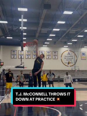 T.J. McConnell GOT UP to throw one down after practice 💥 and the squad was HYPE 🔥 #dunk #pacers #basketball #NBA #practice