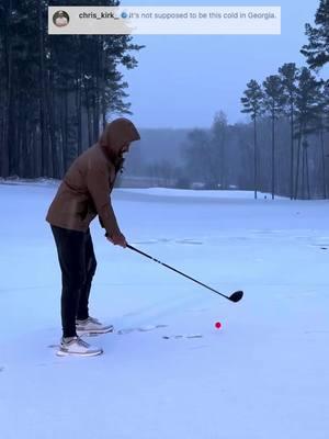 Sound on for Chris Kirk hitting driver up a rare snowy Georgia fairway. ❄️🏌️ 🎥 chris_kirk/IG #golf #golftiktok #golftok #chriskirk #wintergolf #snowgolf #snow #winter #golfswing #asmr #golfasmr