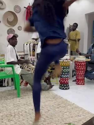 Bara Mbaye at our griot house! With @aya.noni dancing ✨ #sabar #griot #africanmusic #africanpercussion #africandance #africanfamily #abadiop #yermandefamily 