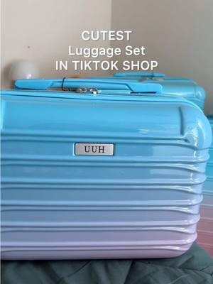 Buy this Cute Luggage Set and never worry about losing your Suitcase✨ They have 3 different color options, mine is Cotton Candy Color✨ #cuteluggage #luggageset #luggage #suitcases #suitcase #uggagehack #luggagepacking #TikTokShop #tiktokshopholidayhaul #tiktokdeals