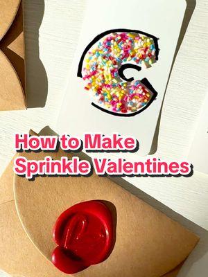 The cutest sprinkle DIY Valentines are easy and quick! #ValentinesDay #waxseal #sprinkles #diycards #craftingtutorials #valentinesdaygift #diyvalentine #craftideas 