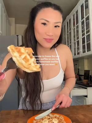 Take them out of the freezer and throw them directly into the air fryer! They get nice and crispy and delicious!! 🧇 #BananaWaffles #ASMRBreakfast #FoodieVibes #WaffleLove #BrunchIdeas #CozyEats #BreakfastInspo #EasyRecipes #GoldenWaffles #HomeCooked #FoodASMR #MorningMood #BananaLovers #YummyEats #ComfortFood #AirFryerHacks #HomemadeWaffles