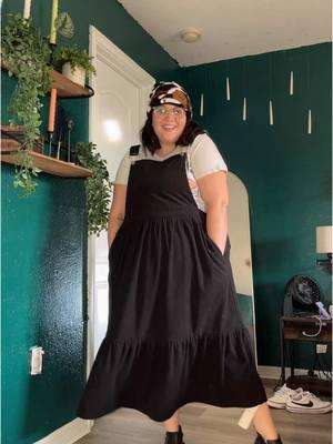 Tiktokshop Try On 🖤Ahhh this is the CUTEST Dress & Boot combo 😭 #plussizefashion #plussizeedition #plussizeoveralls #overalls #plussizetiktok #plussizestyle #plussizetiktokshop 