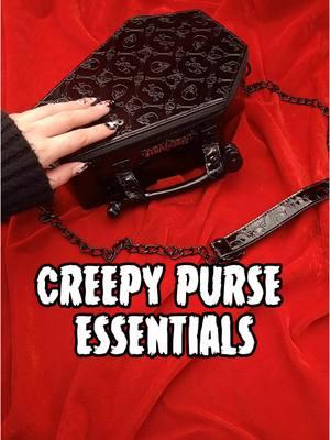 Which essentials would you carry in your coffin purse? ⚰️💀 #kreepsville #kreepsville666 #cryptlife #gothessentials #darkstyle #coffinpurse #coffinbag #spookyessentials #gothfashion