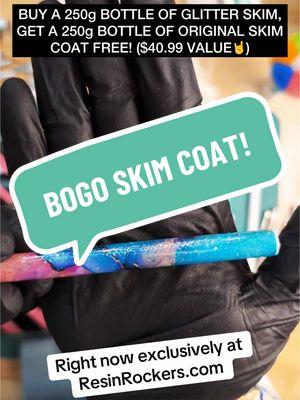 BOGO Skim Coat?! Yes, please! Grab both of our amazing pen UV formulas  for the price of one now at ResinRockers.com✍️😍🤘 #glitter #resin #resinart #pen #pens #resinpen #crafting #crafts #uvresin #craft #free #bogo