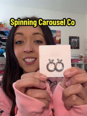 These are the cutest earrings ever 😍😍 #tts #TikTokShop #spinningcarouselco #earrings #silver #disney #jewlery 