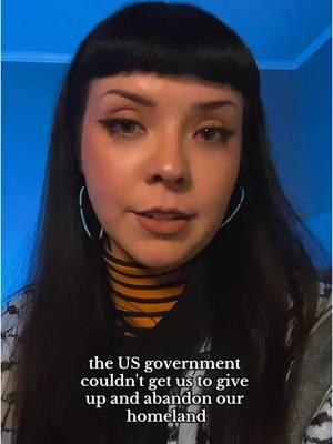 There’s a reason why so many Natives say we see our history repeating. It has been so important to me to talk about the parallels again and again because I want people to see this for what it truly is.  This return is a spark of hope. We will see a world where all displaced Indigenous people are truly free and sovereign. Song by @Connor Chee ft. @Kelsey Begay  #nativetiktok #indigenous #navajotiktok #dinétiktok #indigenoussolidarity 