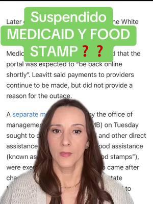 Suspendido MEDICAID Y FOOD STAMPS ❓❓#medicaid #foodstamps #usa #trump#ayudafederal ##greenscreen#noticias #foryou #suspension 