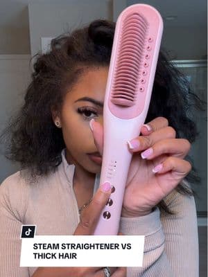 Steam straightening is perfect for the girls who want to protect their natural hair from heat, while also still getting a nice blown out look! @wavytalkofficial #steamstraightener #flatiron #hottools #blowout #naturalhair #silkpress #silkpresstutorial 