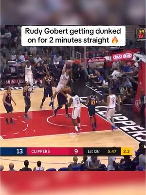 Bro gets paid to block a couple shots and get dunked on 😂😂 #rudygobert #utahjazz #minnesotatimberwolves #nbaedits #dunkedon 