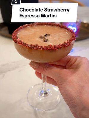 CHOCOLATE STRAWBERRY ESPRESSO MARTINI 🍫🍓⁣ To a shaker add:⁣ 2 oz vodka ⁣ 1.5 oz espresso⁣ 1 oz chocolate liqueur ⁣ 1 oz strawberry cream liqueur ⁣ .5 oz strawberry syrup ⁣ Add ice and shake⁣ Garnish with espresso beans and enjoy ⁣ #espressomartini #chocolatestrawberries #valentinesdaycocktail #valentinesdaydessert #valentinesdaydecor 