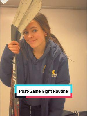 Post-Game Night Routine 🏒 #hockey #hockeygirls #umichwhockey #hockeyplayer #umichhockey #michiganhockey #umich #michigan #hockeygear #hockeyskates #hockeystick #hockeythings #hockeygame #hockeyseason 