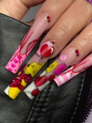 Valentine’s Pooh ❤️ XxL long nails using Pro Poly Gel and Dual Form makes the process twice as quick 🫶 its my new go to long nails Gel Paint and Art Brushes for best design results  @honeysnailsecret  Honey’s Nail Supply                   2200 Norcross Pwk #245, Norcross GA 30071  #nails #naildesigns #nailtutorial #nailart #nailvideos #nailtrend #prettynails #nailviral #nails #bestnails2025 #valentinesnails #valentinesnailart #polygel #nailtrend #honeyphan