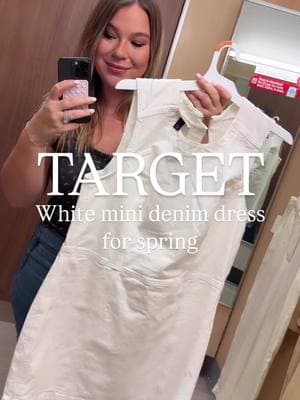 White denim 🤝🏽 mini dresses #targethaul #targettok #targetmusthaves #midsizestyle #momstyle #midsizespringoutfit #targetrun #ltkunder50 #ltkcreator #alandlo #orlandoinfluencer 