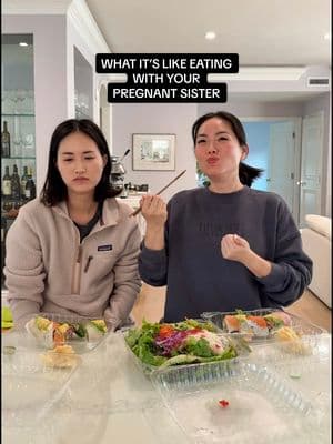 Let’s be honest. Grace never had a chance of picking what to eat 🙄 #sistertok #sisterthings #pregnancycravings #foodcravings #pregnancyhumor 