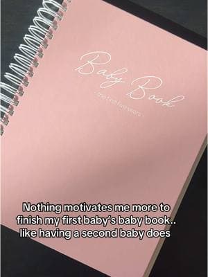 I can’t be the only one who hasn’t completed their baby’s baby book.. not me adding in her birth story from 2023 😅  @loveandwild.co i neeeed to finish this one before ordering another for my second! #babybook #babykeepsake 